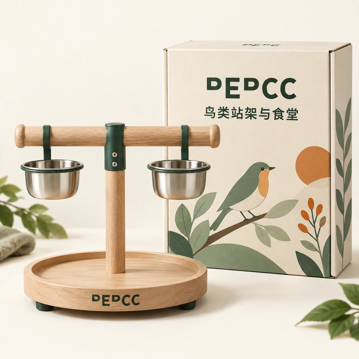 Bird perch & pantry set | 鸟类站架与食堂